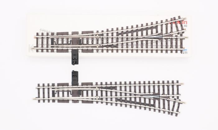 Märklin 2271 sporskiftesæt, lang, højre/venstre (brugte)